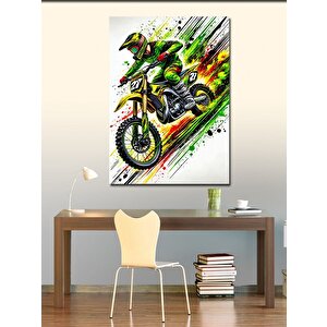 Kanvas Tablo Yarış Motoru Çizimi 70x100 cm