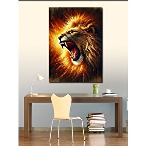 Kanvas Tablo Aslanın Kükreyen Gücü 70x100 cm