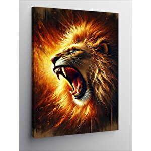 Kanvas Tablo Aslanın Kükreyen Gücü 100x140 cm