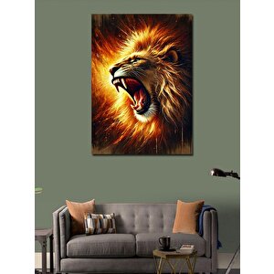 Kanvas Tablo Aslanın Kükreyen Gücü 100x140 cm
