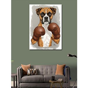 Kanvas Tablo Boks Eldivenli Köpek 70x100 cm