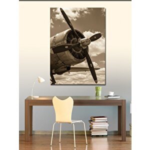 Kanvas Tablo Eski Model Uçağın Motoru 70x100 cm