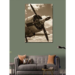 Kanvas Tablo Eski Model Uçağın Motoru 70x100 cm