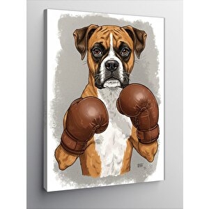 Kanvas Tablo Boks Eldivenli Köpek 100x140 cm