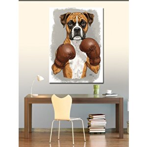 Kanvas Tablo Boks Eldivenli Köpek 100x140 cm