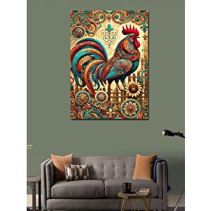 Kanvas Tablo Renkli Horoz Deseni 50x70 cm