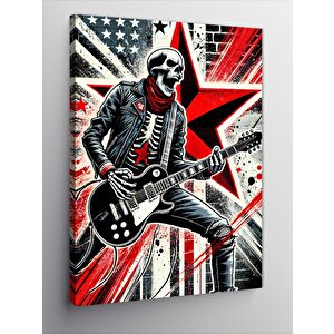 Kanvas Tablo Gitar Çalan İskelet 50x70 cm