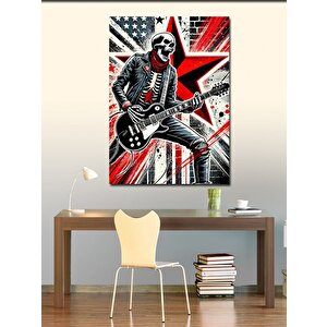 Kanvas Tablo Gitar Çalan İskelet 50x70 cm