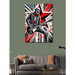 Kanvas Tablo Gitar Çalan İskelet 70x100 cm