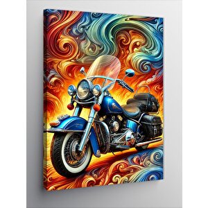 Kanvas Tablo Motorsiklet Ve Enerji Patlaması 70x100 cm