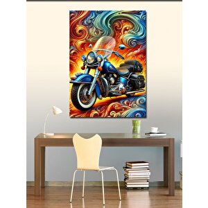 Kanvas Tablo Motorsiklet Ve Enerji Patlaması 70x100 cm
