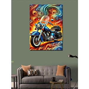 Kanvas Tablo Motorsiklet Ve Enerji Patlaması 70x100 cm