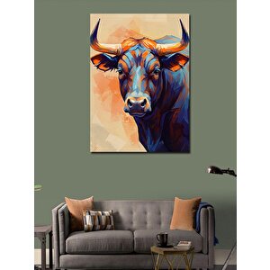 Kanvas Tablo Renkli Boğa Figürü 100x140 cm