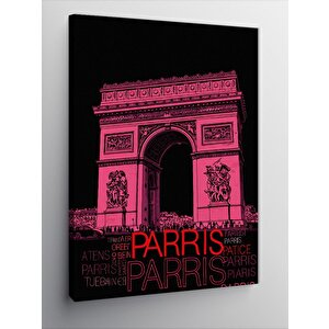 Kanvas Tablo Parris  Ve Pembe Işıklar 100x140 cm