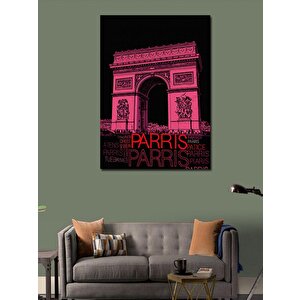 Kanvas Tablo Parris  Ve Pembe Işıklar 100x140 cm