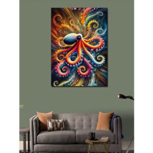 Kanvas Tablo Renkli Ahtapot Tasarımı 100x140 cm