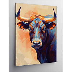Kanvas Tablo Renkli Boğa Figürü 70x100 cm