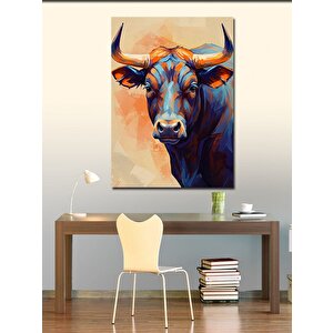 Kanvas Tablo Renkli Boğa Figürü 70x100 cm