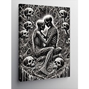 Kanvas Tablo İskelet Aşkı Ve Ölüm 100x140 cm
