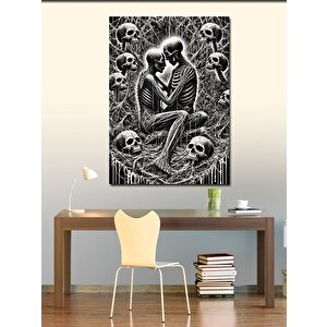 Kanvas Tablo İskelet Aşkı Ve Ölüm 100x140 cm