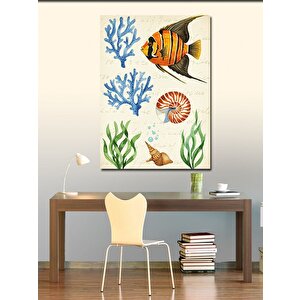 Kanvas Tablo Deniz Canlıları Ve Mercanlar 100x140 cm