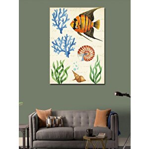 Kanvas Tablo Deniz Canlıları Ve Mercanlar 100x140 cm