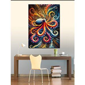Kanvas Tablo Renkli Ahtapot Tasarımı 70x100 cm