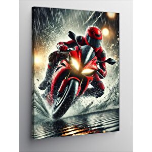 Kanvas Tablo Hızlı Motor Çizimi 70x100 cm