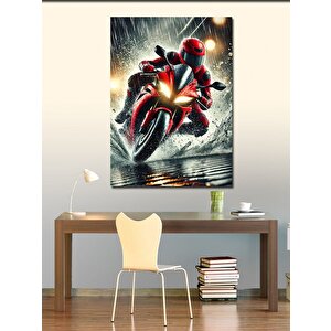 Kanvas Tablo Hızlı Motor Çizimi 70x100 cm