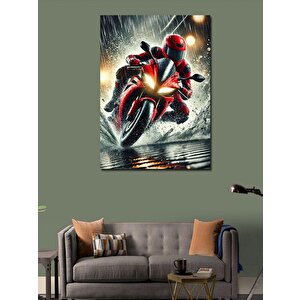 Kanvas Tablo Hızlı Motor Çizimi 70x100 cm