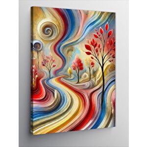 Kanvas Tablo Renkli Doğa Deseni 50x70 cm