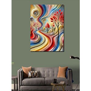 Kanvas Tablo Renkli Doğa Deseni 50x70 cm
