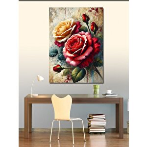 Kanvas Tablo Kırmızı Ve Sarı Güller 50x70 cm