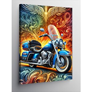 Kanvas Tablo Renkli Motosiklet Tasarımı 70x100 cm