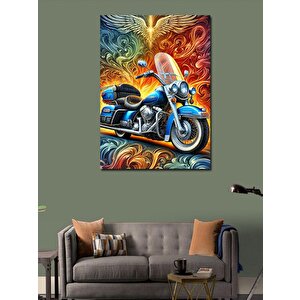 Kanvas Tablo Renkli Motosiklet Tasarımı 70x100 cm