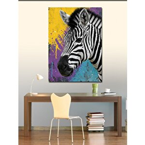 Kanvas Tablo Renkli Zebra 50x70 cm