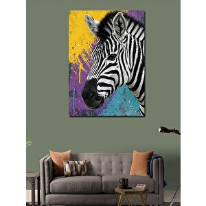 Kanvas Tablo Renkli Zebra 50x70 cm