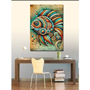 Kanvas Tablo Soyut Renkli Balık 70x100 cm