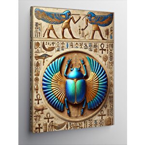 Kanvas Tablo Mısır Mavi Böceği Sembolü 50x70 cm