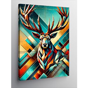 Kanvas Tablo Soyut Renkli Geyik 100x140 cm
