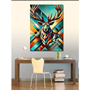 Kanvas Tablo Soyut Renkli Geyik 100x140 cm