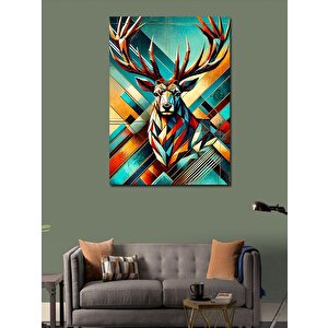 Kanvas Tablo Soyut Renkli Geyik 100x140 cm