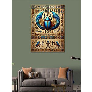 Kanvas Tablo Antik Mısır Böcek Motifi 70x100 cm
