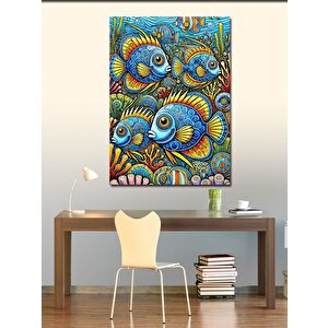 Kanvas Tablo Renkli Balık Deseni 70x100 cm