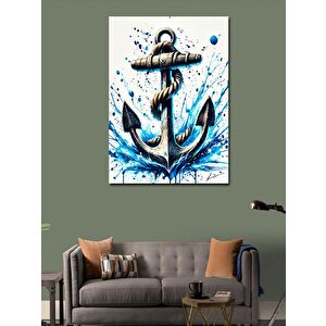 Kanvas Tablo Mavi Çapa Ve Sıçrayan Su 100x140 cm