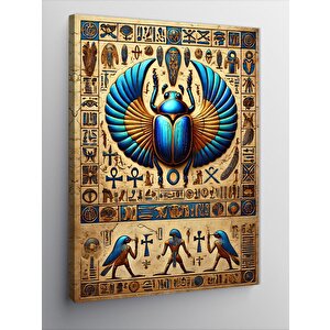 Kanvas Tablo Antik Mısır Böcek Motifi 50x70 cm