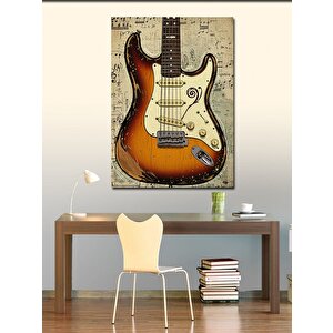 Kanvas Tablo Vintage Elektro Gitar 100x140 cm