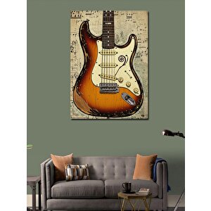 Kanvas Tablo Vintage Elektro Gitar 100x140 cm
