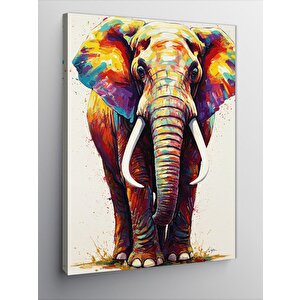 Kanvas Tablo Renkli Fil 100x140 cm