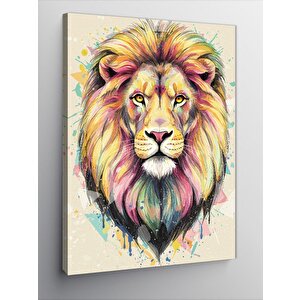Kanvas Tablo Renkli Aslan Portresi 50x70 cm